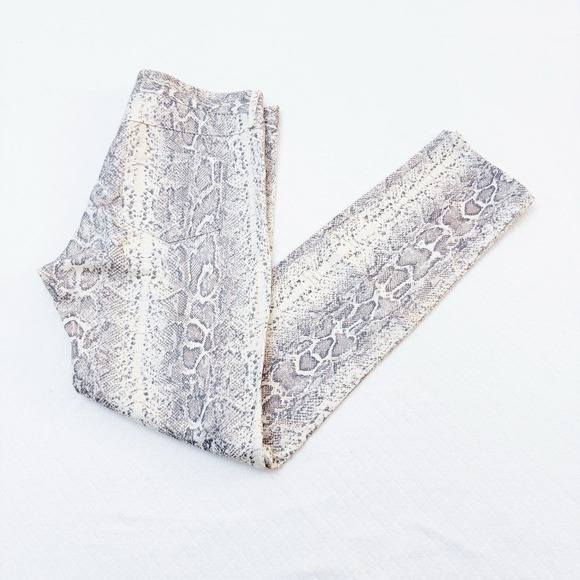 Jay Godfrey Snakeprint Pants Gray White Skinny Size 4 - Picture 3 of 8